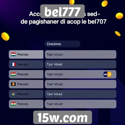 Métodos de pagamento aceitos pelo bel777